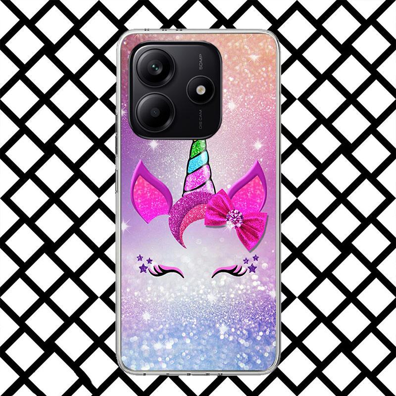 Pink Unicorn Rainbow Phone Case for Xiaomi Redmi Note 15 14 14S 13 12 12S 11 Pro Plus 11E 11T 11S 10S 5G Soft Cover Fundas Redmi