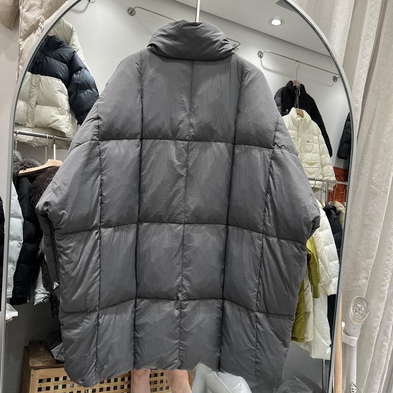 Fledermausärmel Daunenjacke Damen Mittellang Locker Mode Übergröße Warm Winter Parka Jacke