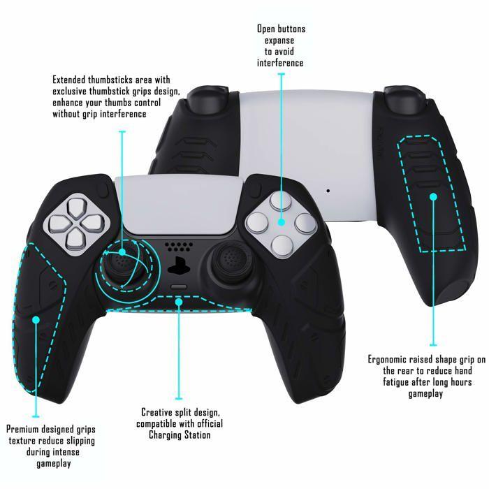 Housse de manette ps5 - playvital - jgpf001 - silicone antidérapante - protection complète - variété de couleurs