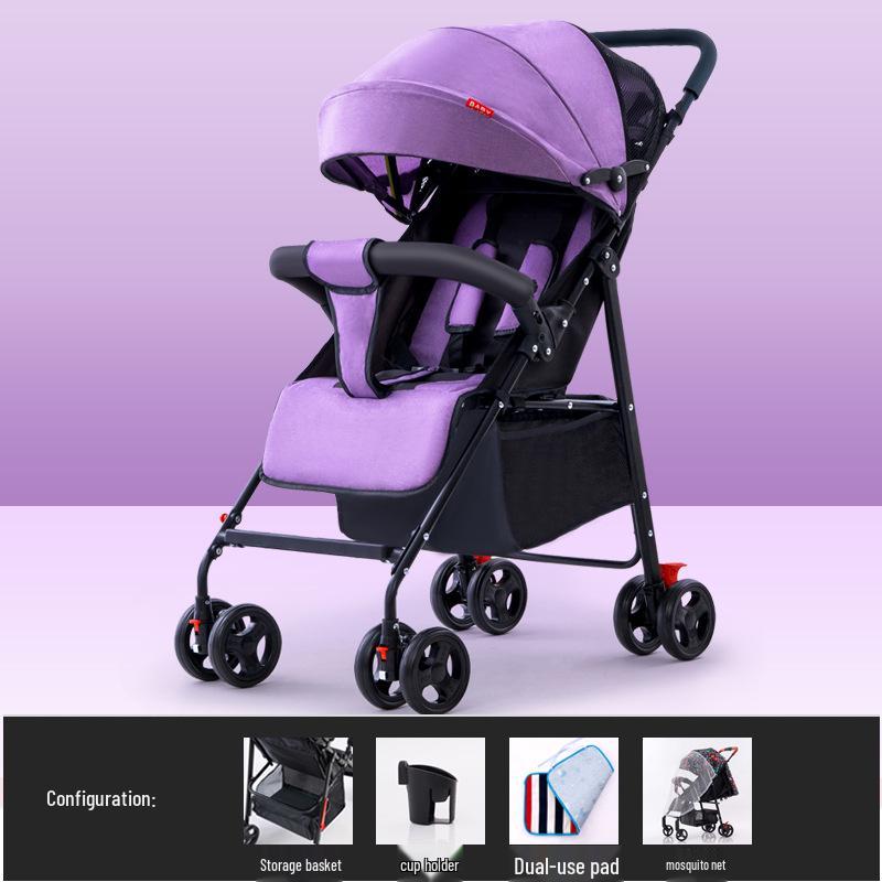 

Ультралегкая складная детская коляска: Сидячее или лежачее положение, Амортизация для новорожденных и детей, Дизайн карманного зонта с высоким обзором