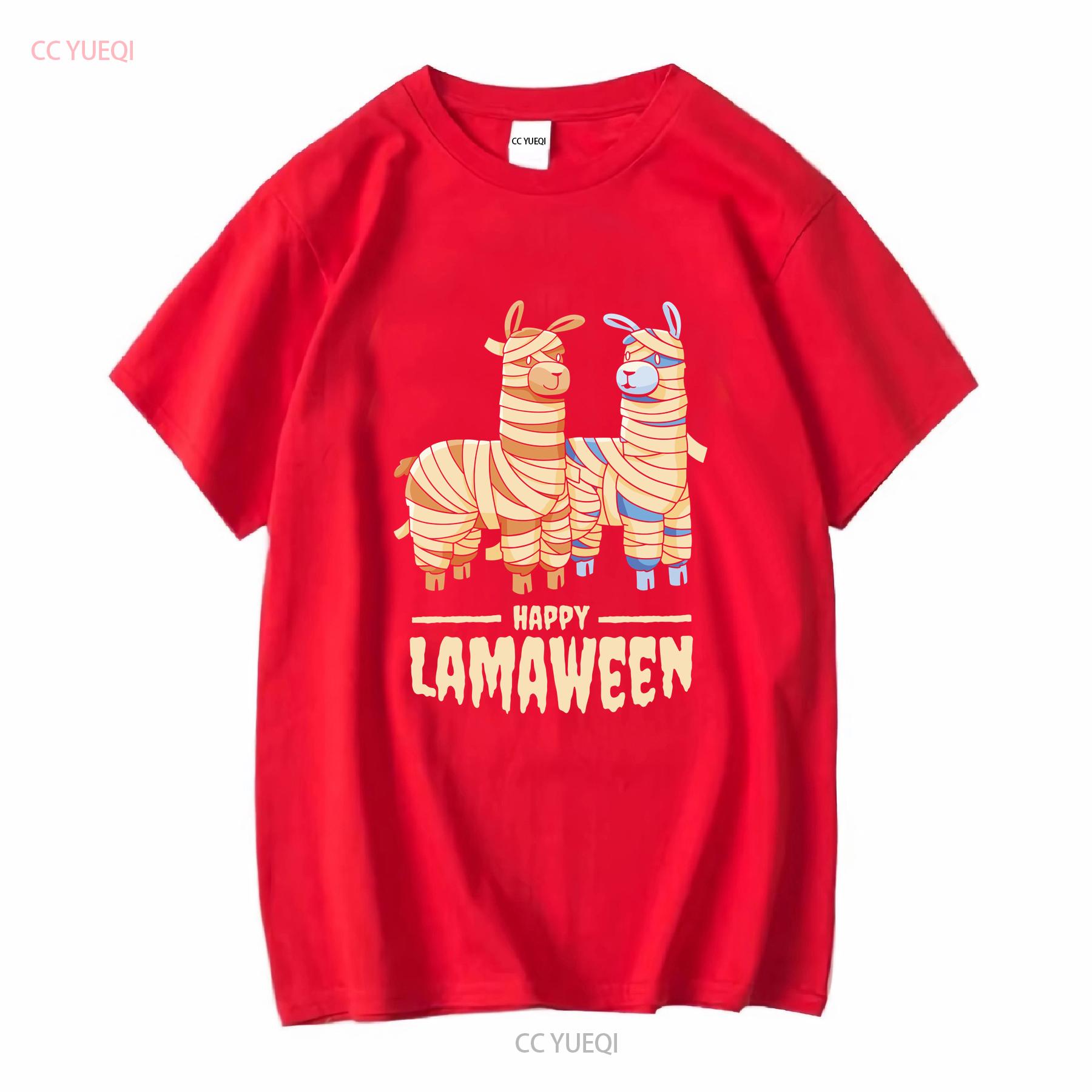 Happy Lamaween Funny Blade Halloween Mens Cotton T Shirt long or short sleeves vintage Washed fashion Stretched Slightly S