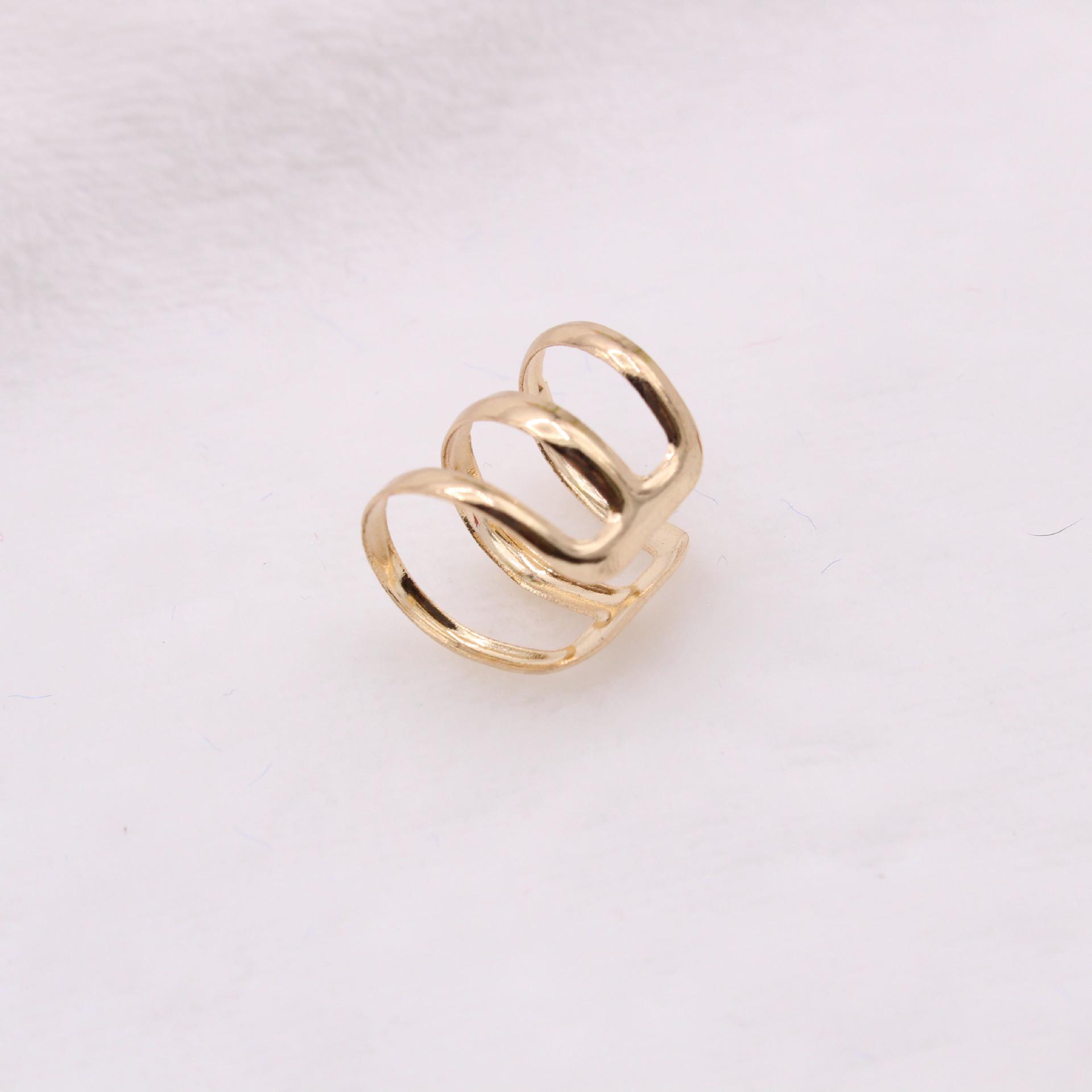European Retro U-Shaped Ear Cuff: Unisex, No-Piercing, Invisible Clip-On Earring золотой