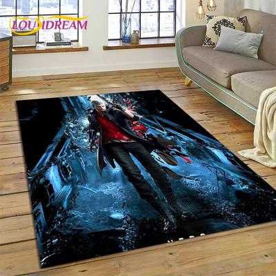 DMC Spiel 3D D-Devil May Cry Cartoon Teppich für Schlafzimmer Wohnzimmer Zuhause Sofa Dekoration, Kinder Spiel Groß Dekor Bodenmatte