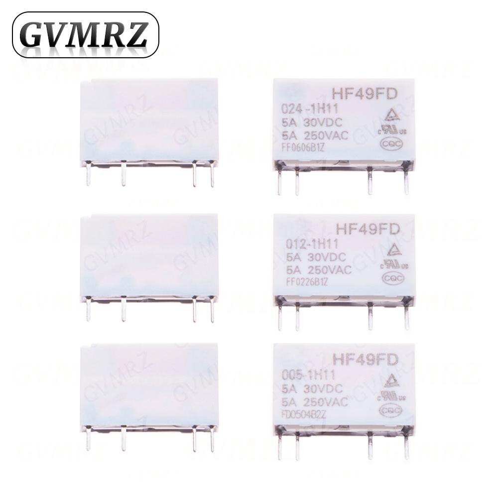 4P HF49FD Relay HF49FD-005 012 024 1H11 4Pin 5A Relays DC 5V 12V 24V HF49FD-005-1H11 HF49FD-012-1H11 HF49FD-024-1H11 Relays 5