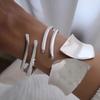 Accessories: Irregular alloy opening bracelet, metal style shiny surface, exaggerated hand ornament bracelet