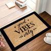 Minimalist Welcome Mat with "Only Good Vibes" Printed on It, Featuring a 1.19cm Sponge Thickness and a Weight of 600 Grams Per Square Meter. This
