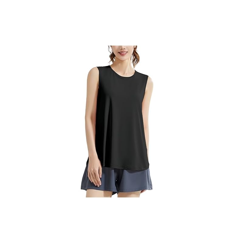 [Cloudstop] Women's Yoga Wear, Sports T-Shirt, Loose Fit, Fitness Wear Top, 2-Way, Sleeveless, Stretch, Sweat-Wicking, Quick-Drying, Training,