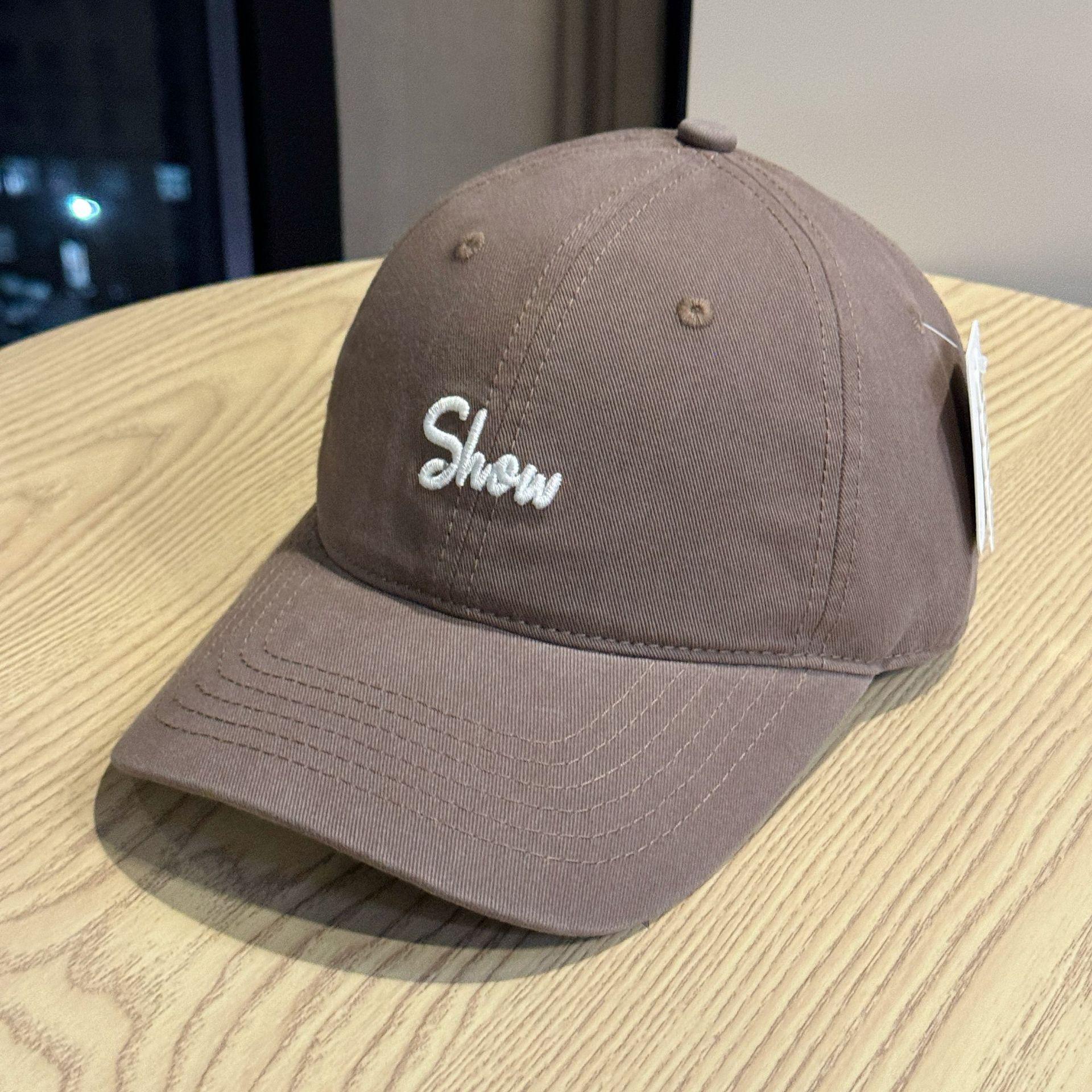 

Простая вышитая бейсболка для женщин, четырехсезонная кепка с козырьком, большой окружности головы, бейсболка для женщин, подчеркивающая маленькое лицо Adjustable