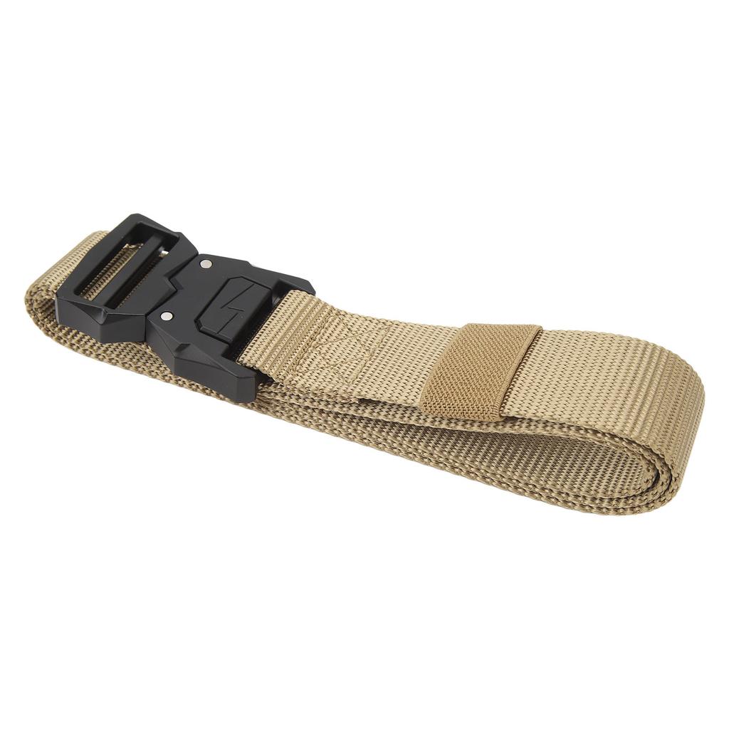Hiking Belt with Buckle Quick Release Polyester and Zinc Alloy Comfortable Elastic Stretch Belt for Men Women Khaki