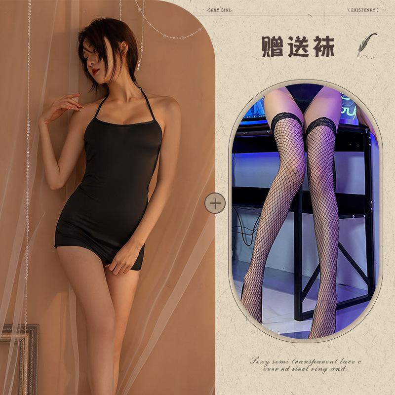 Sexy Hollow Hip Skirt Women's Sex Suspender Nightdress Hot U-shaped Breasts Passion Free Sex Underwear