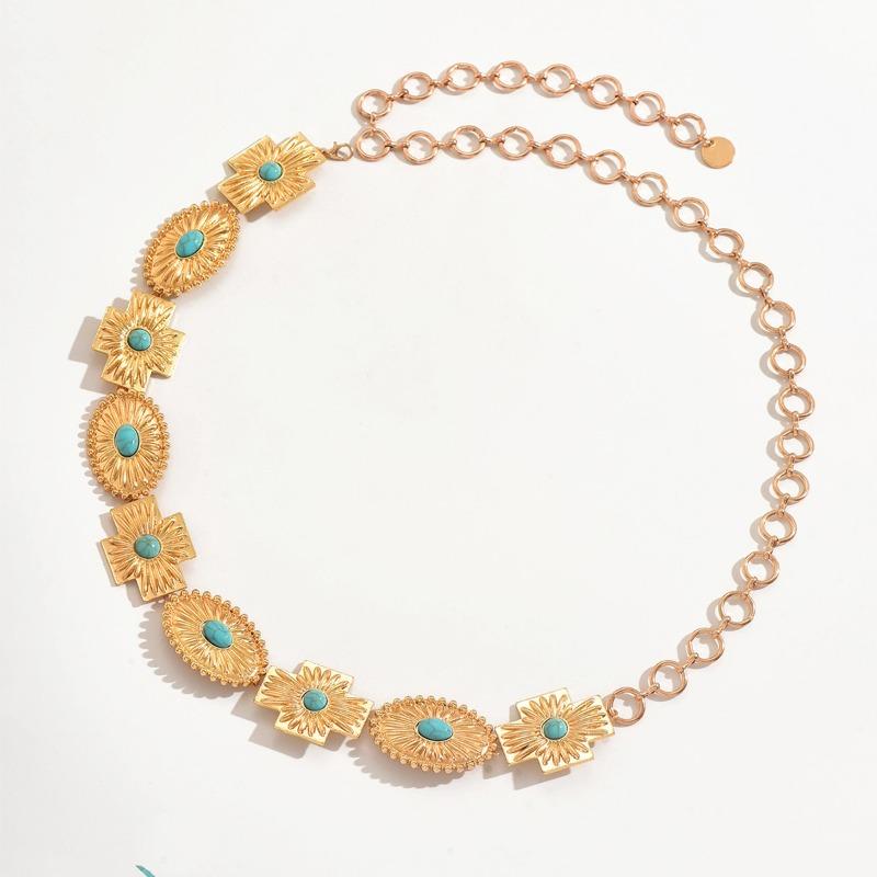 

Богемная цепочка на талию, горячо продаваемые аксессуары для ремня из имитации бирюзы, легкая роскошь, высококачественная бижутерия, женская цепочка для тела