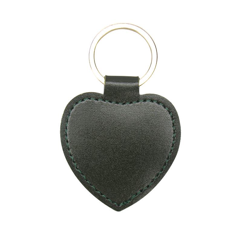 

Heart-Shaped Leather Keychain: Stylish Business Car Key Ring & Logo-Printable Bag Accessory.