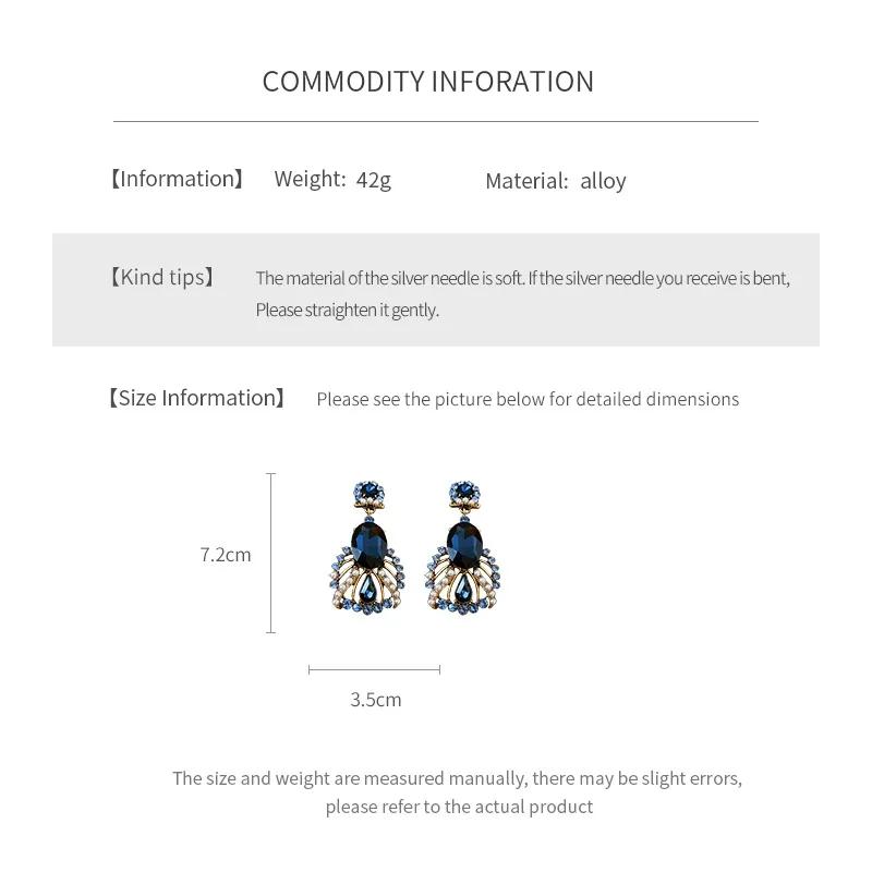 Cercei Acvamarin Vintage pentru Femei Oval 2025 Nouă Modă Cercel Drop cu Perlă High-end Strălucitor Lux Designer Zircon