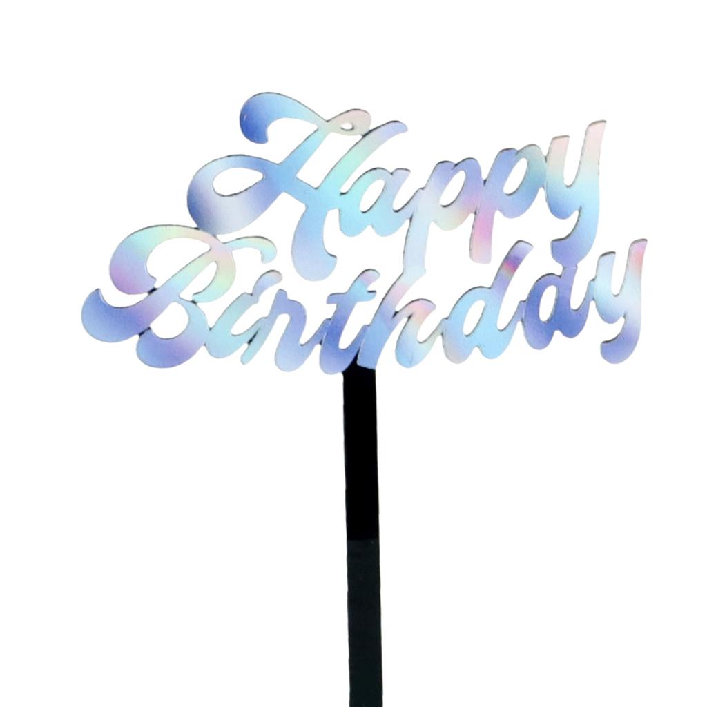 Topper per Torta di Compleanno Acrilico Colorato Stampa Fronte-Retro Decorazioni per Feste di Compleanno Topper per Cupcake per Bambini Adulti