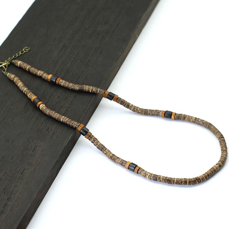 

New In Men Natural Wood Necklace 19 Inch Short Collar De Hombre Vintage Irregular Stone Colar Neck Accessories Choker Collier