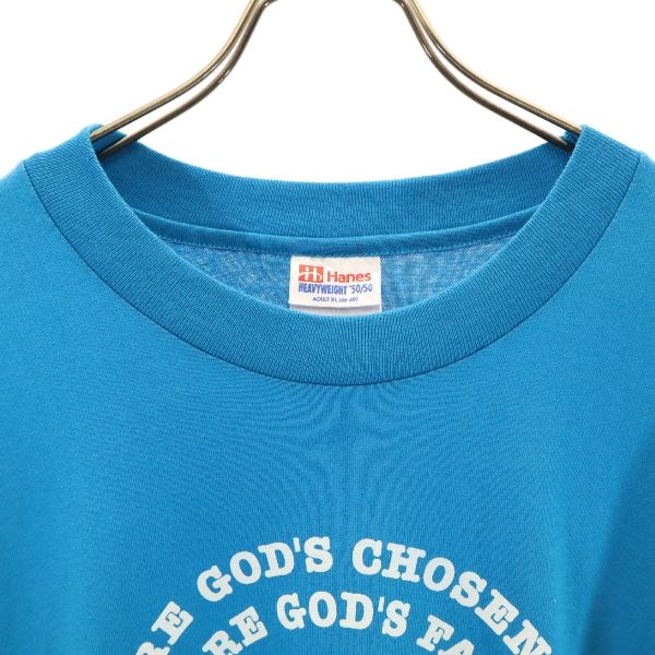 HANES Camiseta de Manga Curta Estampa Antiga Anos 90 XL azul claro Masculina Usada