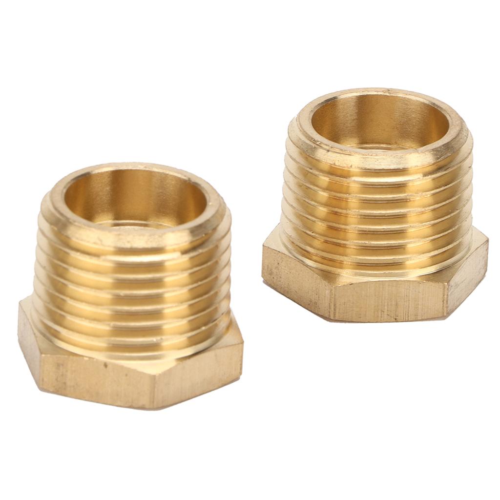 2pcs Brass Hex Reducer Bushing 1 2 NPT Male To 1 4 NPT Female Tube Hose Adapter Car Accessories