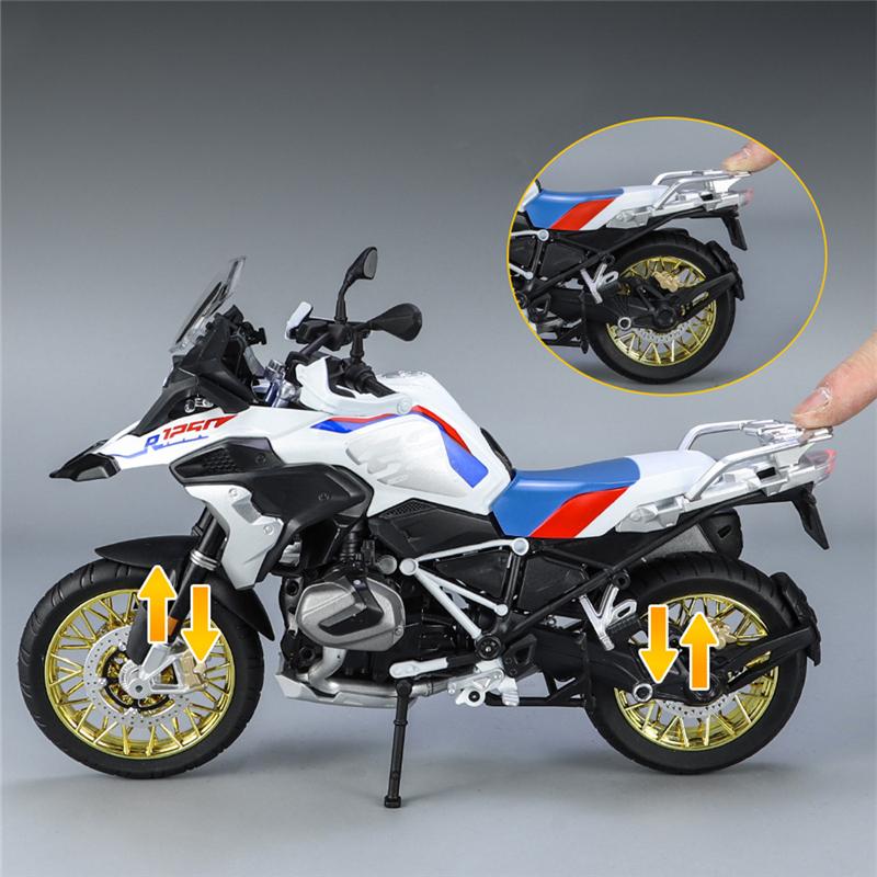 1/9 BMW R1250 GS ADV Alloy Racing Motorcycle Diecasts Street Sports Motorcycle Model Simulation with Light Collection Kids Toys Gift