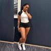 European-American Street Style Color Block Raglan T-shirt & High Waist Shorts Set - 2026 Hot Girl Casual Wear