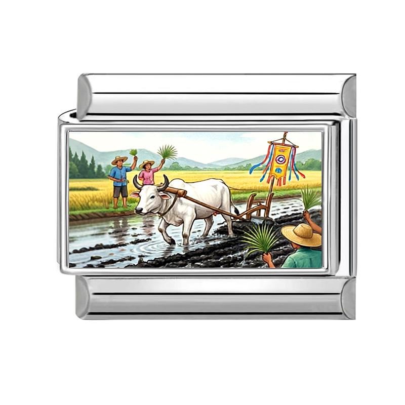 

Wholesale Stainless Steel Italian Elastic Bracelet Farming Animal Cattle Charms Fit 9mm Links DIY Making Fashion Jewelry Gifts