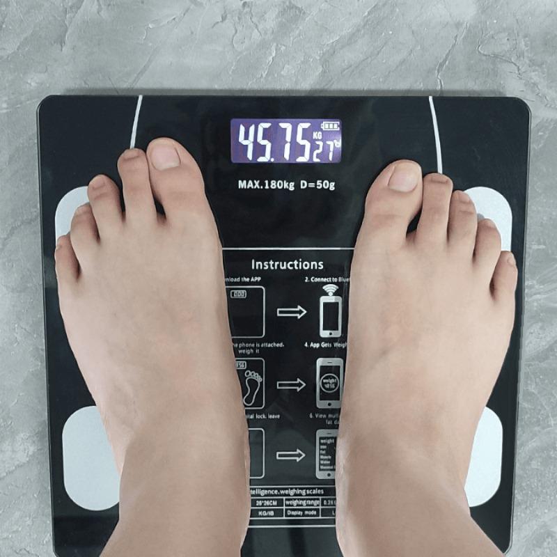 Smart Body Fat Scale with App - Digital Bathroom Weight Scale, Body Composition Analyzer with BMI, Muscle Mass, LED Display