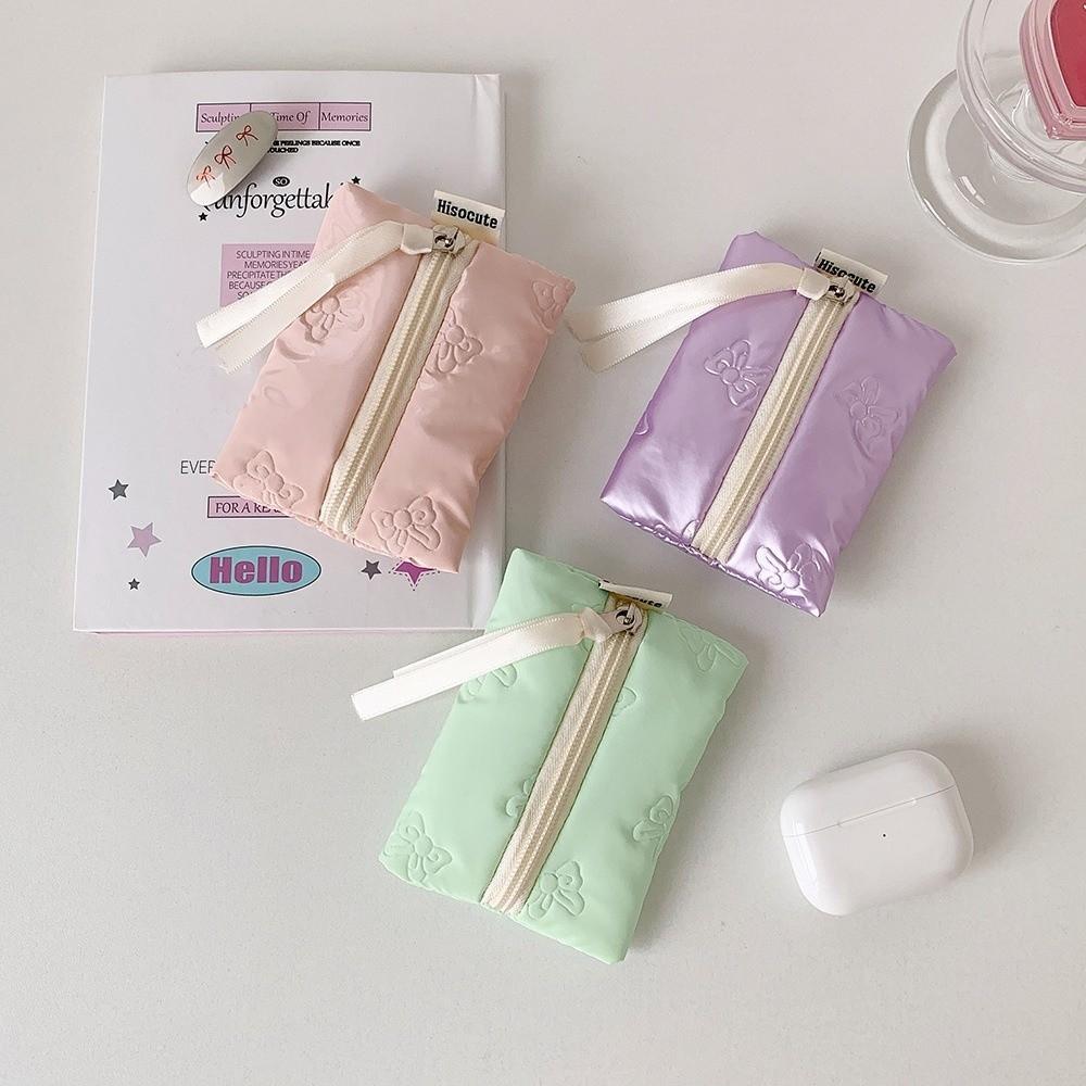 Fashion Bow Tie Coin Purse Large Capacity Mini Lipstick Storage Bag Portable Headphone Bag Girls