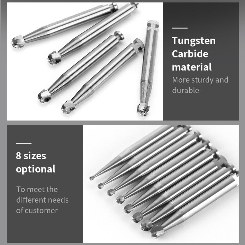 5Pcs/Box Dental Tungsten Carbide Burs Low Speed Round Ra Series For Dental Lab Or Clinic Shank Diameter 2.35Mm For Dentist