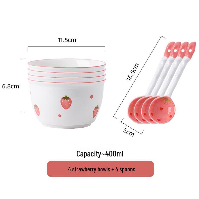 ZISIZ Nordic Ceramic Bowl & Spoon Set