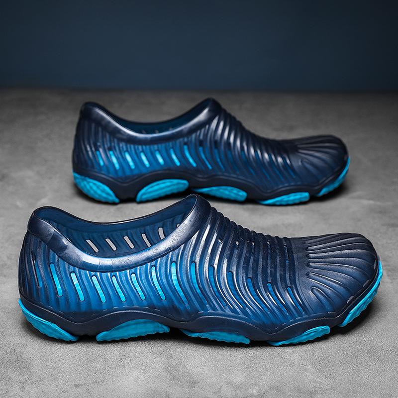 

Летние мужские резиновые сандалии на мягкой подошве, женские сандалии с конфетами на большой ноге для пляжа и сада 45 темно-синий