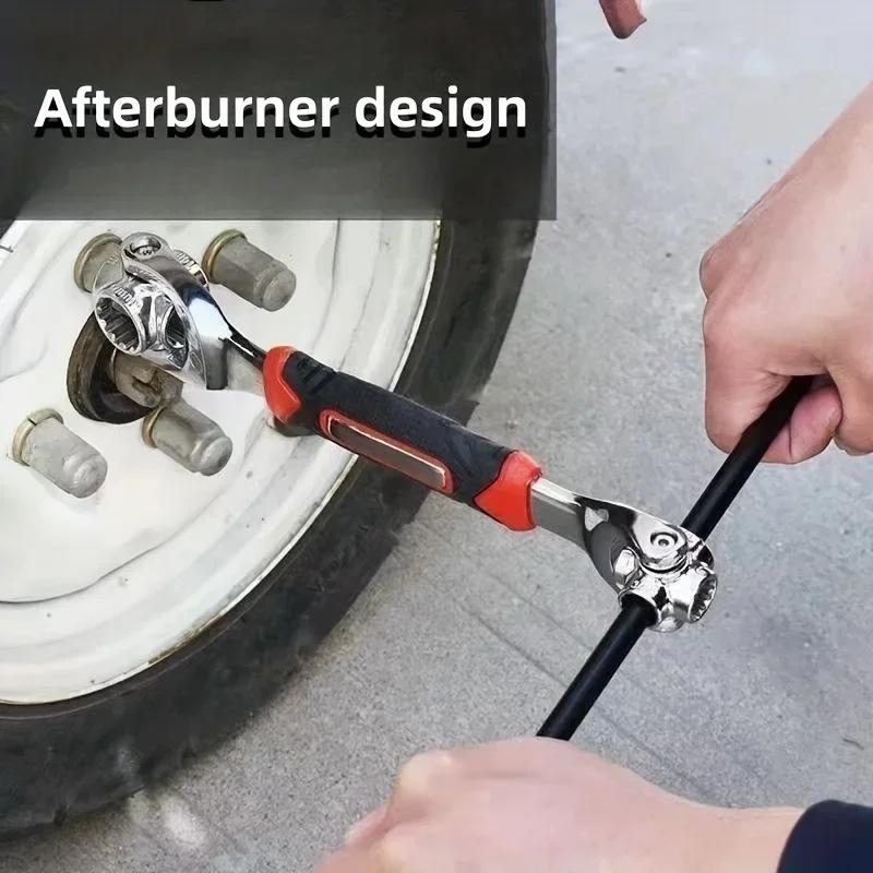New 52 in 1 Tools Socket Works Universal Ratchet Spline Bolts Sleeve Rotation Hand Tools 360 Degree Multipurpose Tiger Wrench