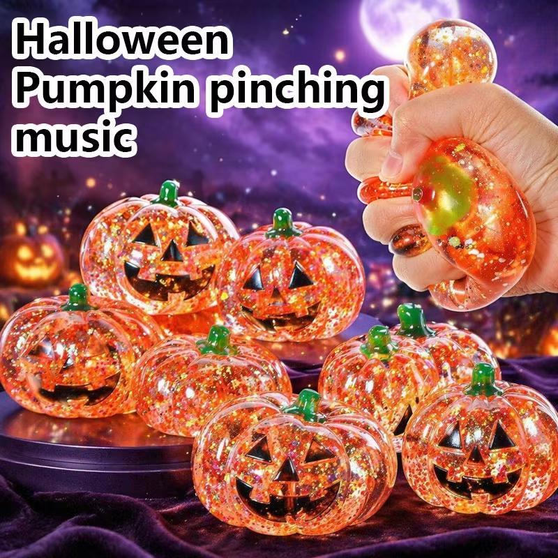 Halloween Pumpkin Maltose Stress Ball Squishies Toy Soft Stress Ball Squishy Slow Rebound Fidget Toy Stress Relief Relax Toys