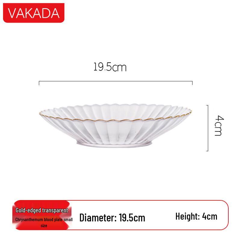 VAKADA High Borosilicate Glass Salad/Dessert Plate