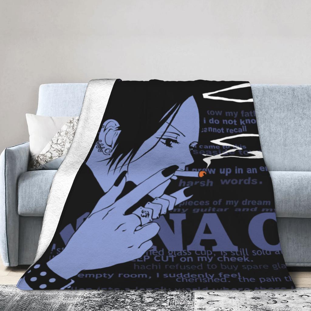 Nana Osaki Anime Blanket Cover Flannel Black Stones Punk Manga Warm Throw Blankets for Bedroom Sofa Bed Rug
