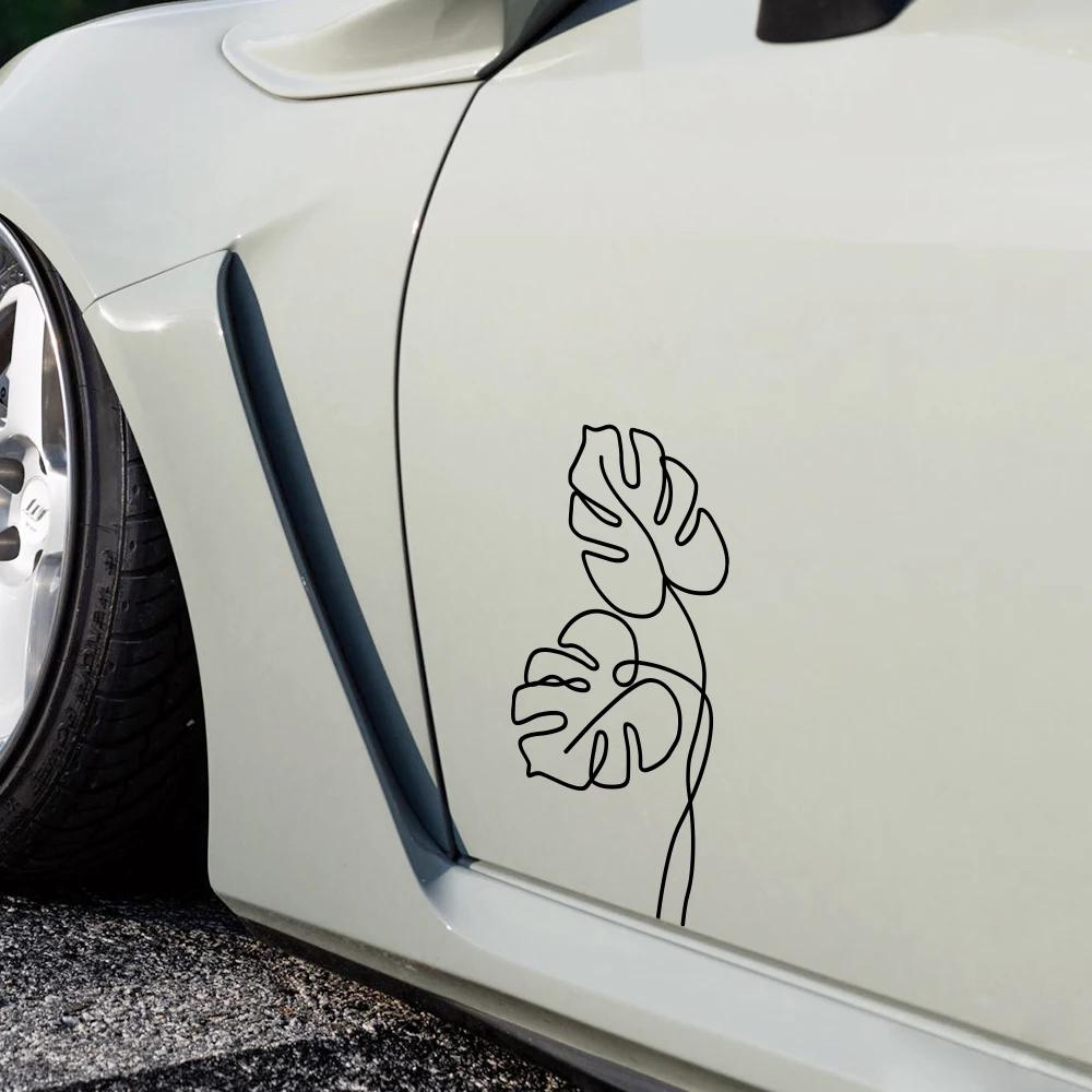 Leaf Sticker Monstera Leaf Car Window Graphics Truck Windshield Body Laptop Vinyl Decal Waterproof Plant Lover Decor Accessories