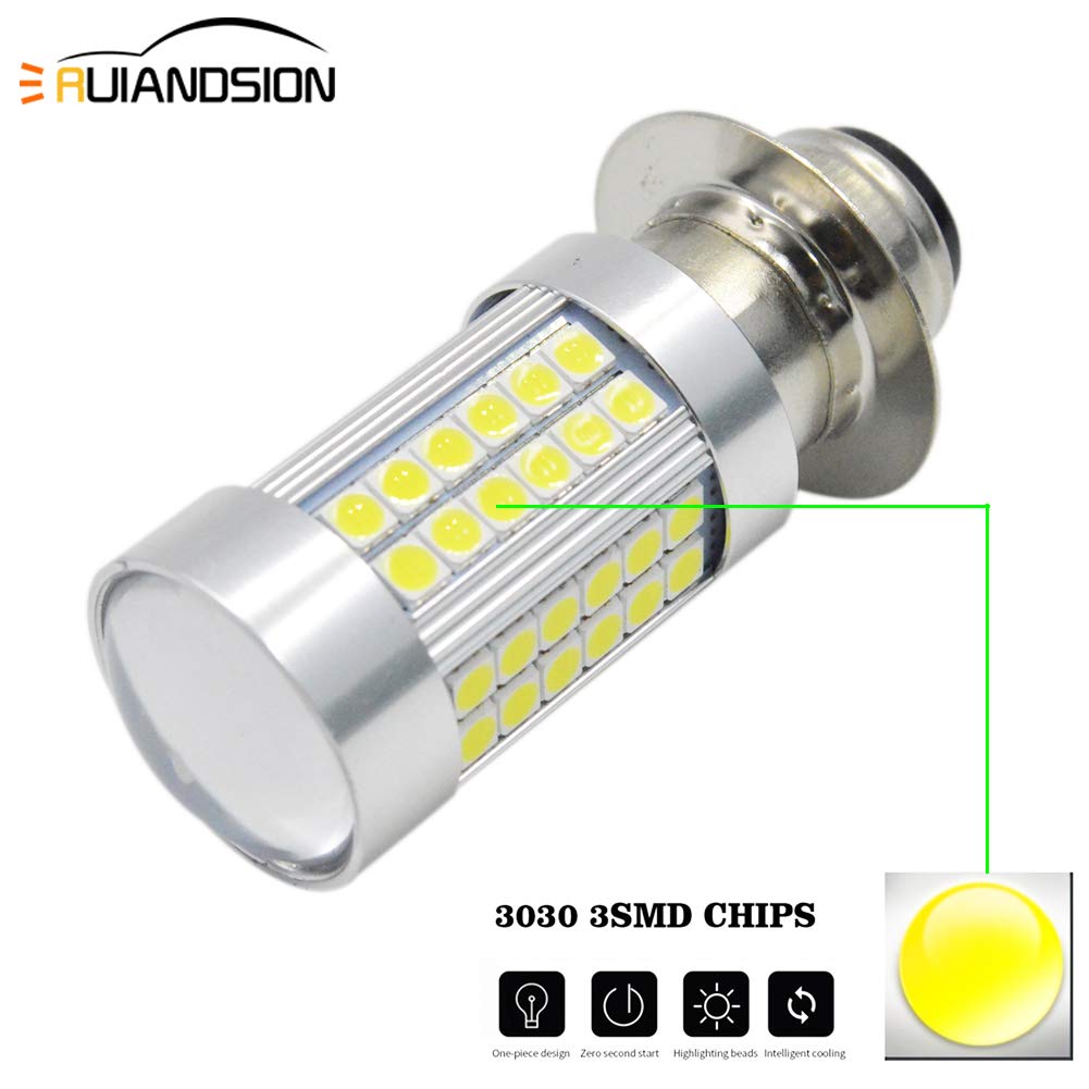 Ruiandsion H6M P15D LED Headlight 12V Hi/Lo Switchable 3030 66SMD