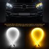 2x 60cm Flexible Car Switchback Headlight Tube LED Strip DRL Light Amber/White A