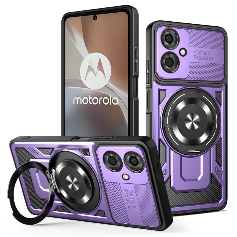 Luxus Magsafe Magnetische Kabellose Lade Panzerhülle Für Motorola G54 Militärischer Fingerringhalter Schutzhülle