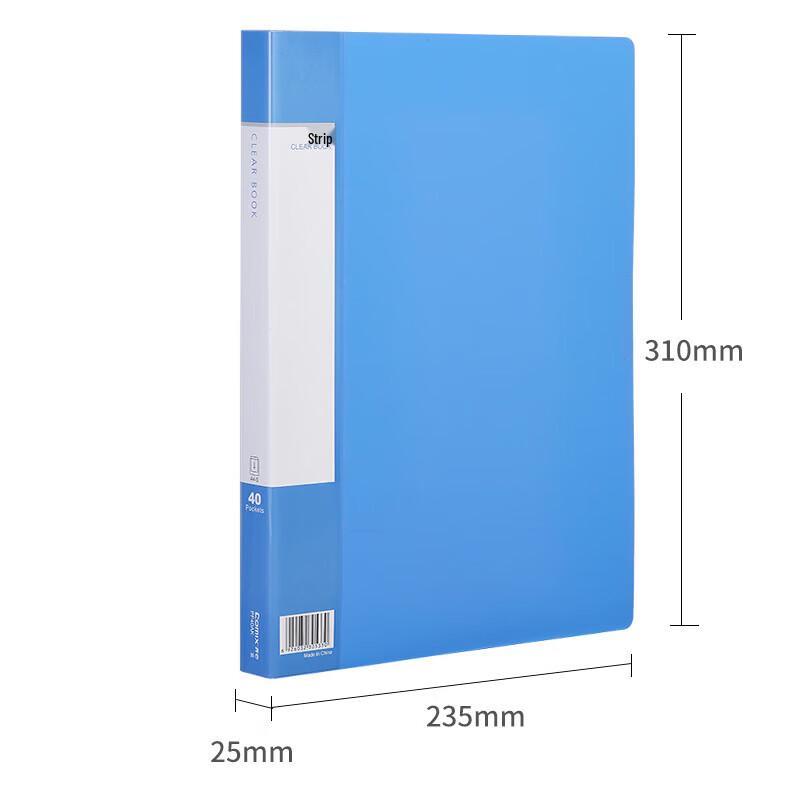 A4 40-Pocket Document Folders, Blue, 2-Pack
