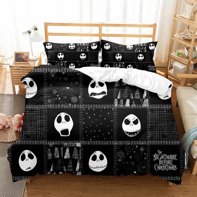 Bedding Halloween Style 3D Digital Printing Quilt Cover Pillowcase Three-Piece Set