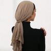 Women Solid Muslim Instant Hijabs Chiffon Headband Set Turban Bonnet with Jersey Headwraps Elastic Hijab Hats Breathable Cap