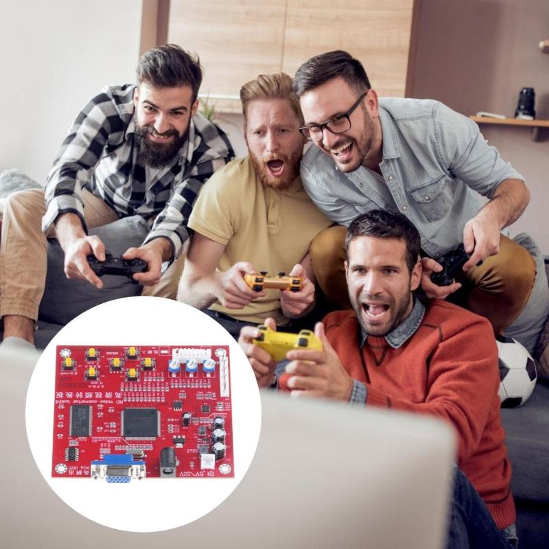 Game Console Video Game Converter Board Game CGA to VGA Converter Auto Scan & Identify 15K 24K 31K Gaming Signal
