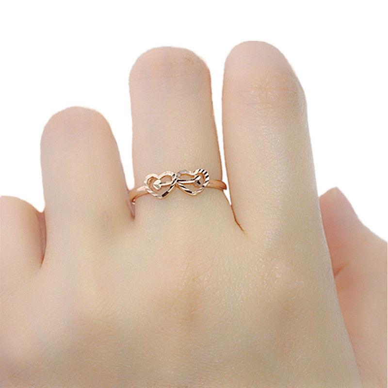 Purple Gold Women'S Love Ring Fashion Trend Design Arrow Plated Rose Gold Double Heart Ring