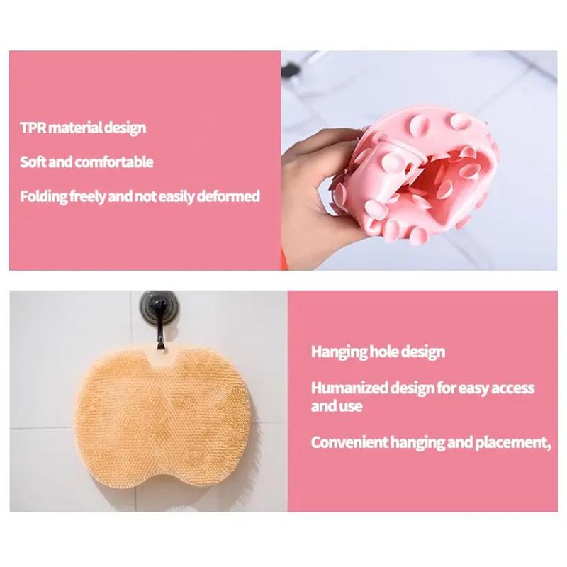 Multifunctional Back Rubbing Artifact Bath Brush Non-Slip Mat Suction Cup Rubbing Back Silicone Bath Massage Foot Rubbing Mat