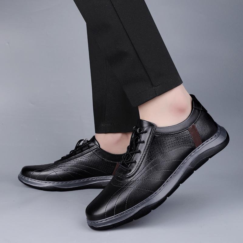 Non-Slip Walking Flats Genuine Leather Male Treking Footwear 2024 New Versatile Men's Casual Shoes Classic Outdoor Running Shoes