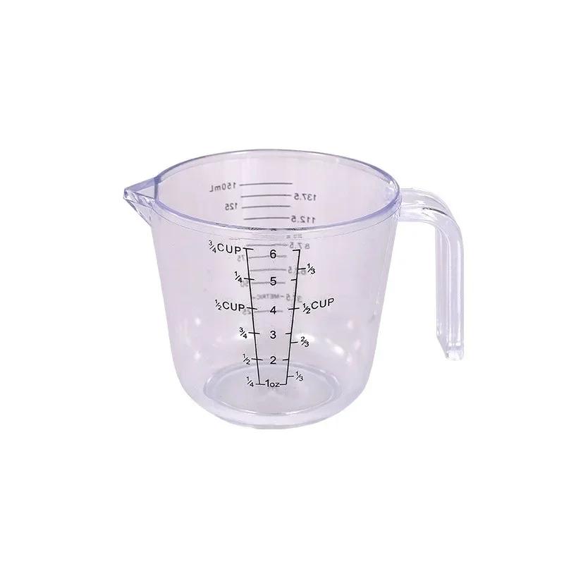 Transparent Plastic Graduated Measuring Cup 150/300/600/1000ml Tip Mouth Jug Scale Cups Handle Baking Tools Kitchen Accessories