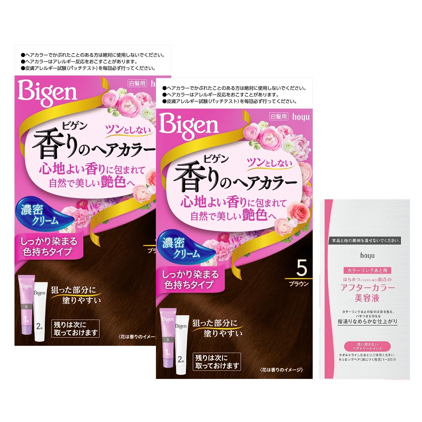 

Hoyu Bigen Fragrance Hair Color Cream 5 1st Agent 40g 2nd Agent 40g x 2 Bonus (Brown) - + + [Quasi-drug]