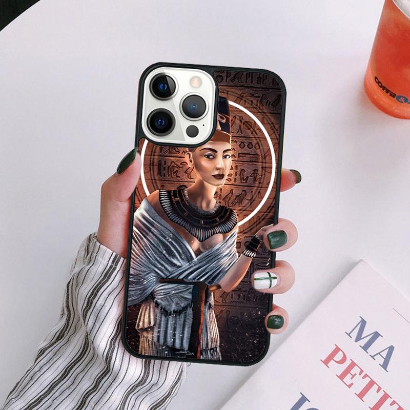 Egypt Nefertiti Ankh Phone Case For iPhone 17 Air 14 13 12 16Pro Max 15  Plus Max Cover Shell Coque