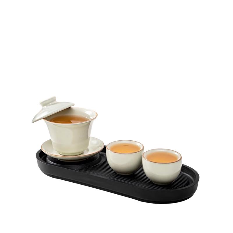 Lainuo Ru Ware Style Lifting Beam Tea Set with Dry Tray