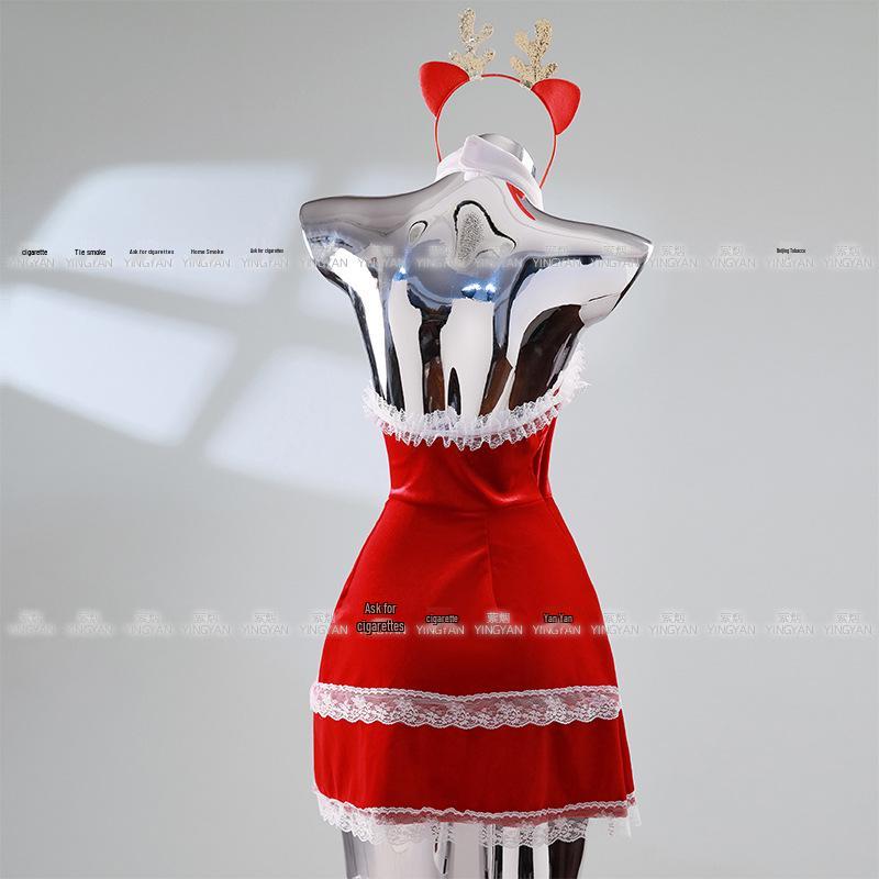 Lingyan Christmas Bunny Girl Red Dress Cosplay Outfit - Festive & Alluring New Year Set