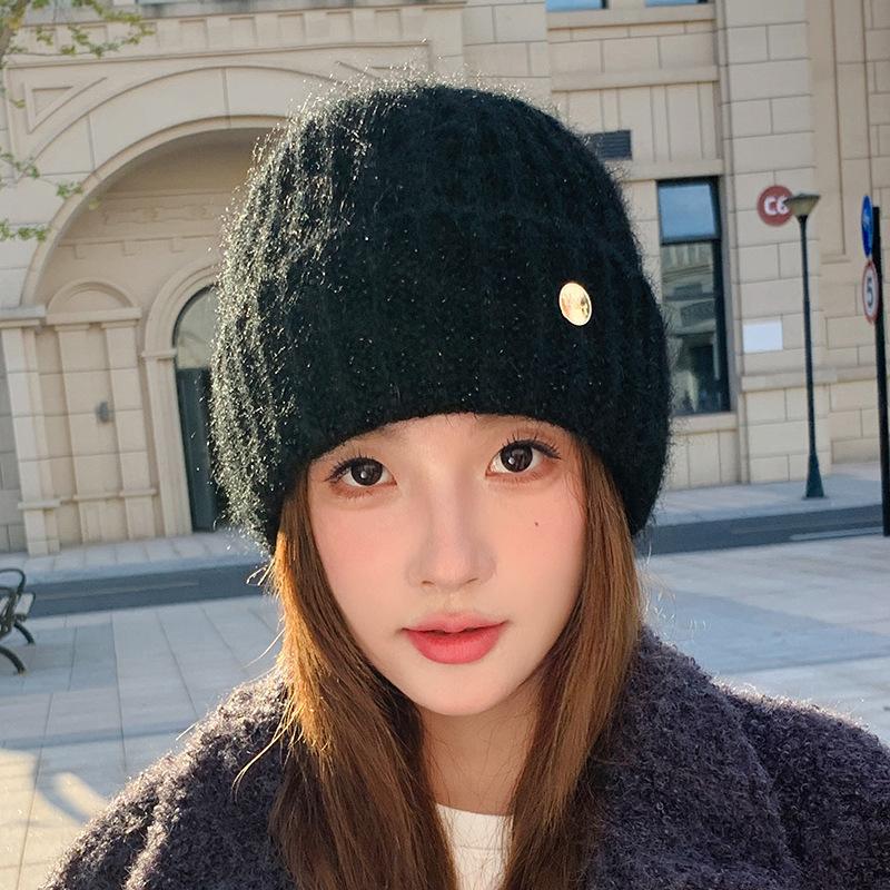 Wool Hat Women's Autumn and Winter New Wool Casual Knitted Hat, Ear Protector Headgear Winter Hats for Women, Beanies for Women, Hats for Women Winter